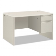 HON 38000 Series Right Pedestal Desk, 48" x 30" x 30", Light Gray/Silver (38251B9Q)