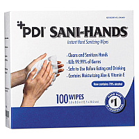 Sani Professional PDI Sani-Hands Instant Hand Sanitizing Wipes, 1-Ply, 8 x 5, White, 1,000/Carton (NICD43600)