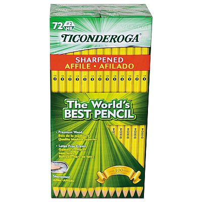 Ticonderoga Pre-Sharpened Pencil, HB (#2), Black Lead, Yellow Barrel, 72/Pack (DIX13972)