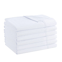 Host & Home Microfiber Flat Sheets - Full - White W/ Red Hem, Case Of 24 (MFS-81108)