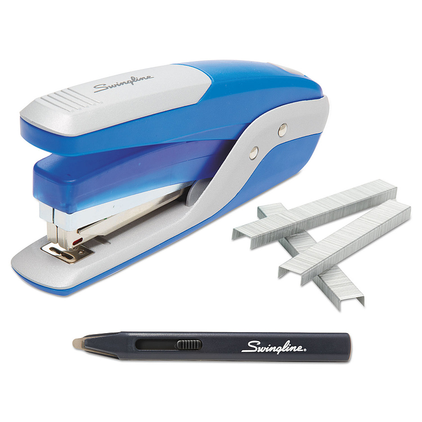 Swingline Quick Touch Stapler Value Pack, 28-Sheet Capacity, Blue/Silver (SWI64584)