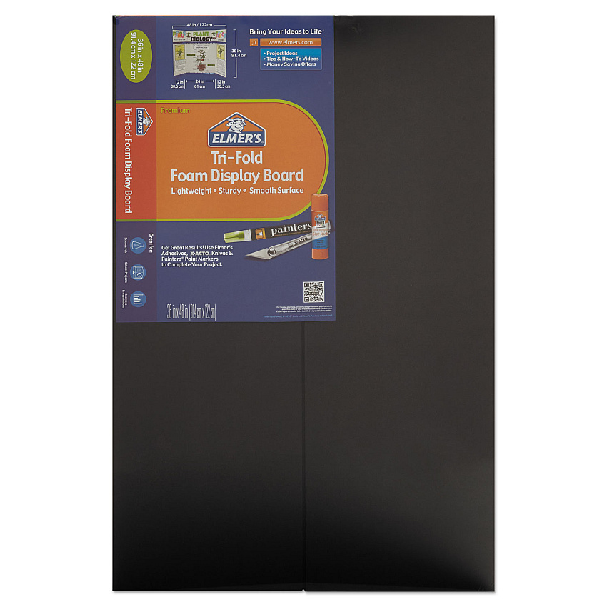Fome-Cor Pro Premium Foam Display Board, CFC-Free Polystyrene, 24 x 36, Black Surface and Core, 12/Carton (ACJ07021109)