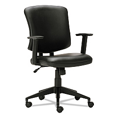 Alera Everyday Task Office Chair, Bonded Leather Seat/Back, Supports Up to 275 lb, 17.6" to 21.5" Seat Height, Black (ALETE4819)
