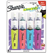 Sharpie Clearview Tank-Style Highlighter, Assorted Ink Colors, Chisel Tip, Assorted Barrel Colors, 8/Set (SAN1971843)