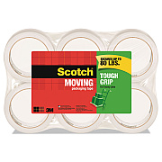 Scotch Tough Grip Moving Packaging Tape, 3" Core, 1.88" x 54.6 yds, Clear, 6/Pack (MMM35006ESF)