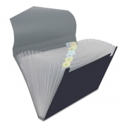 Universal Poly Expanding Files, 13 Sections, Cord/Hook Closure, 1/12-Cut Tabs, Letter Size, Black/Steel Gray (20530)