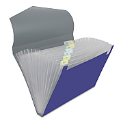 Universal Poly Expanding Files, 13 Sections, Cord/Hook Closure, 1/12-Cut Tabs, Letter Size, Metallic Blue/Steel Gray (UNV20531)