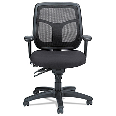 Eurotech Apollo Multi-Function Mesh Task Chair, Supports Up to 250 lb, 18.9" to 22.4" Seat Height, Silver Seat/Back, Black Base (EUTMFT945SL)