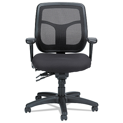 Eurotech Apollo Multi-Function Mesh Task Chair, Supports Up to 250 lb, 18.9" to 22.4" Seat Height, Silver Seat/Back, Black Base (EUTMFT945SL)