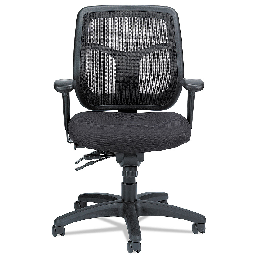 Eurotech Apollo Multi-Function Mesh Task Chair, Supports Up to 250 lb, 18.9" to 22.4" Seat Height, Silver Seat/Back, Black Base (EUTMFT945SL)