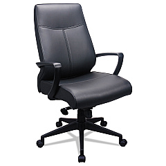 Tempur-Pedic by Raynor 300 Leather High-Back Chair, Supports Up to 250 lb, 19.57" to 22.56" Seat Height, Black (EUTTP300)