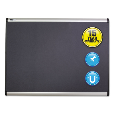 Quartet Prestige Plus Magnetic Fabric Bulletin Boards, 72 x 48, Gray Surface, Silver Aluminum Frame (MB547A)