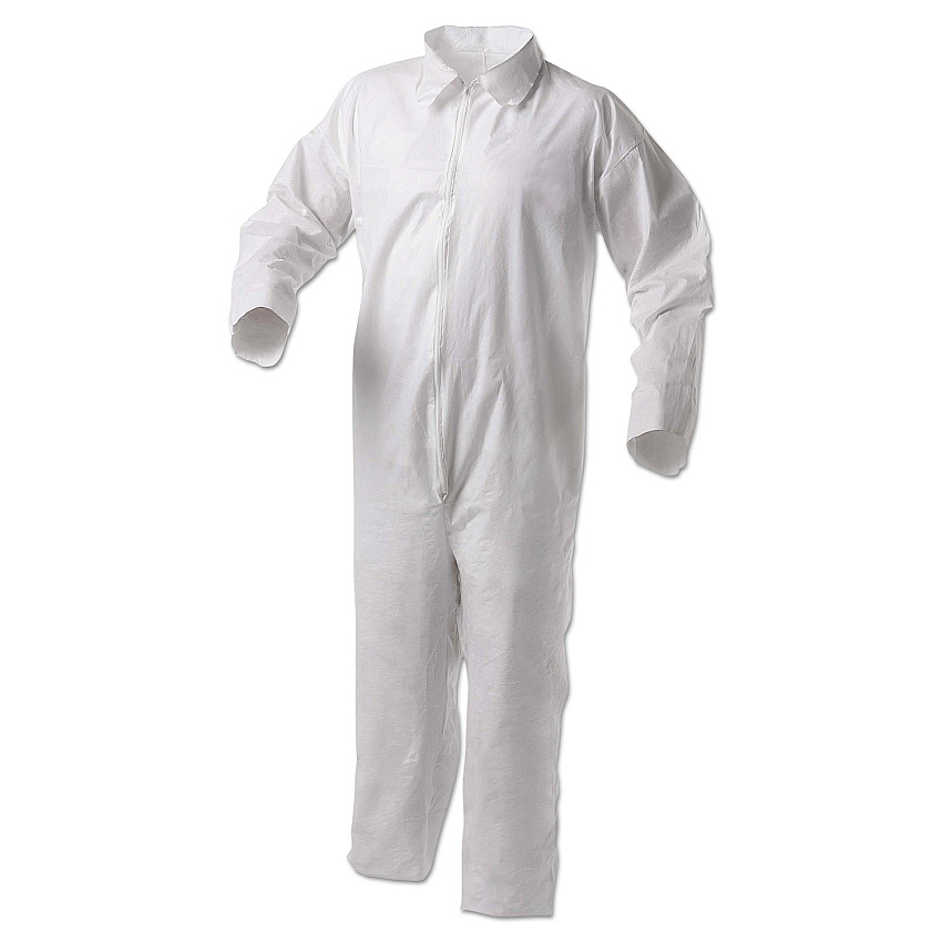 KleenGuard A35 Liquid and Particle Protection Coveralls, Zipper Front, 3X-Large, White, 25/Carton (KCC38921)