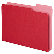 Pendaflex Double Stuff File Folders, 1/3-Cut Tabs: Assorted, Letter Size, 1.5" Expansion, Red, 50/Pack (PFX54454)
