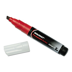 AbilityOne 7520009731062, SKILCRAFT Chisel Tip Large Permanent Marker, Broad Chisel Tip, Red, Dozen