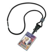 AbilityOne 8455016130195 SKILCRAFT Breakaway Lanyard/Smart Card Holder, Plastic Swivel Hook Fastener, 36" Long, Polyester, Black, Dozen