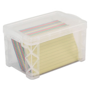 Advantus Super Stacker Storage Boxes, Holds 400 3 x 5 Cards, 6.25 x 3.88 x 3.5, Plastic, Clear (40307)