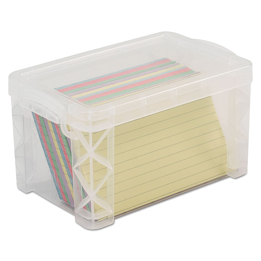 Advantus Super Stacker Storage Boxes, Holds 400 3 x 5 Cards, 6.25 x 3.88 x 3.5, Plastic, Clear (AVT40307)