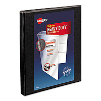 Avery Heavy-Duty Non Stick View Binder with DuraHinge and Slant Rings, 3 Rings, 0.5" Capacity, 11 x 8.5, Black, (5233) (AVE05233)