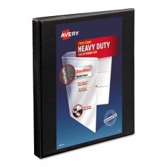 Avery Heavy-Duty Non Stick View Binder with DuraHinge and Slant Rings, 3 Rings, 0.5" Capacity, 11 x 8.5, Black, (5233) (05233)