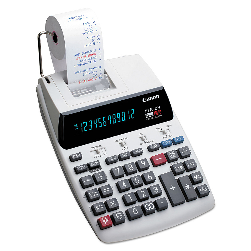 Canon P170-DH-3 Printing Calculator, Black/Red Print, 2.3 Lines/Sec (CNM2204C001)