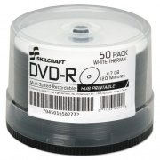 AbilityOne 7045016582772, SKILCRAFT Laser Printable DVD-R, 4.7 GB, 16x, Spindle, White, 50/Pack