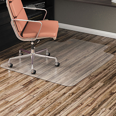 Alera All Day Use Non-Studded Chair Mat for Hard Floors, 36 x 48, Lipped, Clear (ALEMAT3648HFL)