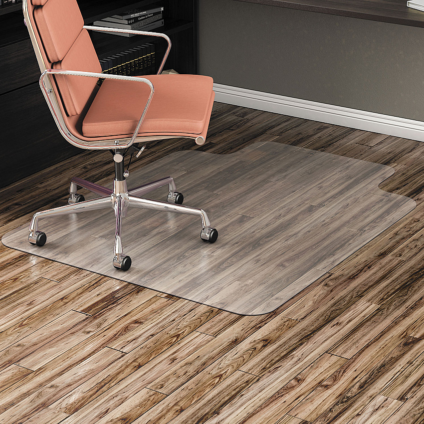 Alera All Day Use Non-Studded Chair Mat for Hard Floors, 36 x 48, Lipped, Clear (ALEMAT3648HFL)