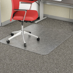 Alera Occasional Use Studded Chair Mat for Flat Pile Carpet, 46 x 60, Rectangular, Clear (MAT4660CFPR)