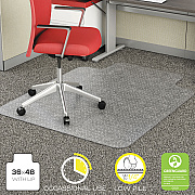 deflecto EconoMat Occasional Use Chair Mat, Low Pile Carpet, Roll, 36 x 48, Lipped, Clear (DEFCM11112COM)