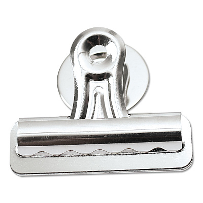 Universal Bulldog Magnetic Clips, Medium, Nickel, 12/Pack (UNV31261)