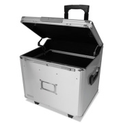 Vaultz Locking Mobile File Chest with Electronic Digital Lock, Letter/Legal Files, 14.5" x 16.25" x 14.25", Silver (VZ01193)