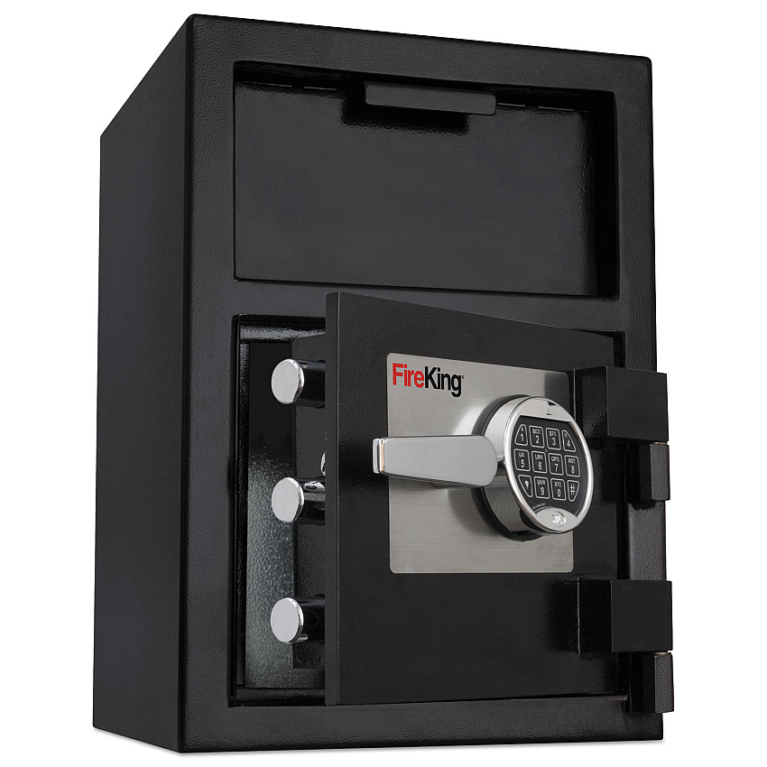 FireKing Depository Security Safe, 2.72 cu ft, 24w x 13.4d x 10.83h, Black (FIRSB2414BLEL)
