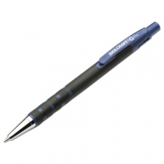 AbilityOne 7520013527310 SKILCRAFT Rubberized Ballpoint Pen, Retractable, Fine 0.7 mm, Blue Ink, Black Barrel, Dozen