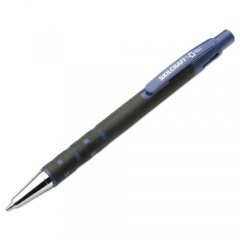 AbilityOne 7520013687772 SKILCRAFT Rubberized Ballpoint Pen, Retractable, Medium 1 mm, Blue Ink, Black Barrel, Dozen