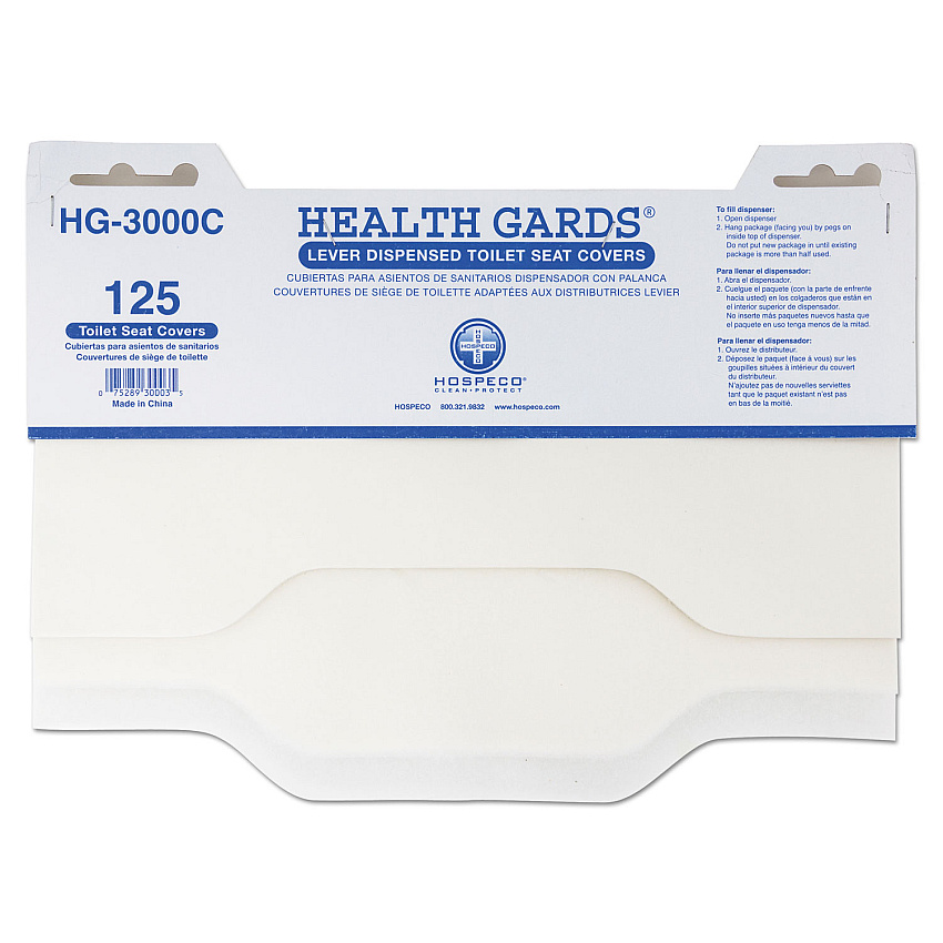 HOSPECO Health Gards Toilet Seat Covers, 15 x 17, White, 3,000/Carton (HOSHG3000C)