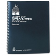 Dome Single Entry Monthly Payroll (50 Employee) Record, Double-Page 7-Column Format, Blue Cover, 11 x 8.5 Sheets, 128 Sheets/Book (650)