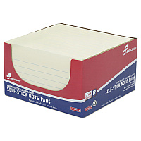 AbilityOne 7530013464849, SKILCRAFT Self-Stick Note Pad, Note Ruled, 3" x 5", Yellow, 100 Sheets/Pad, 12 Pads/Pack