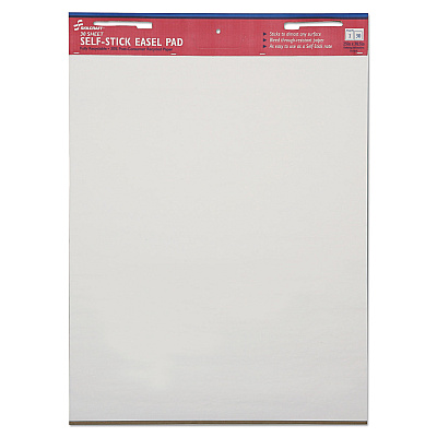 AbilityOne 7530013930104, SKILCRAFT Self-Stick Easel Pad, Unruled, 25 x 30, White, 30 Sheets, 2/Pack