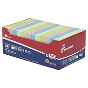 AbilityOne 7530013982660, SKILCRAFT Self-Stick Note Pad Set, 2" x 3", Assorted Colors, 100 Sheets/Pad, 12 Pads/Pack