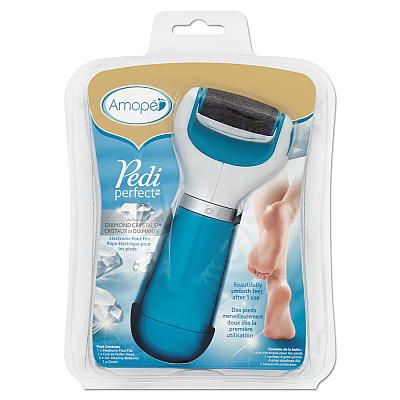 AMOPE Pedi Perfect Electronic Foot File, Blue/White (RAC93197)
