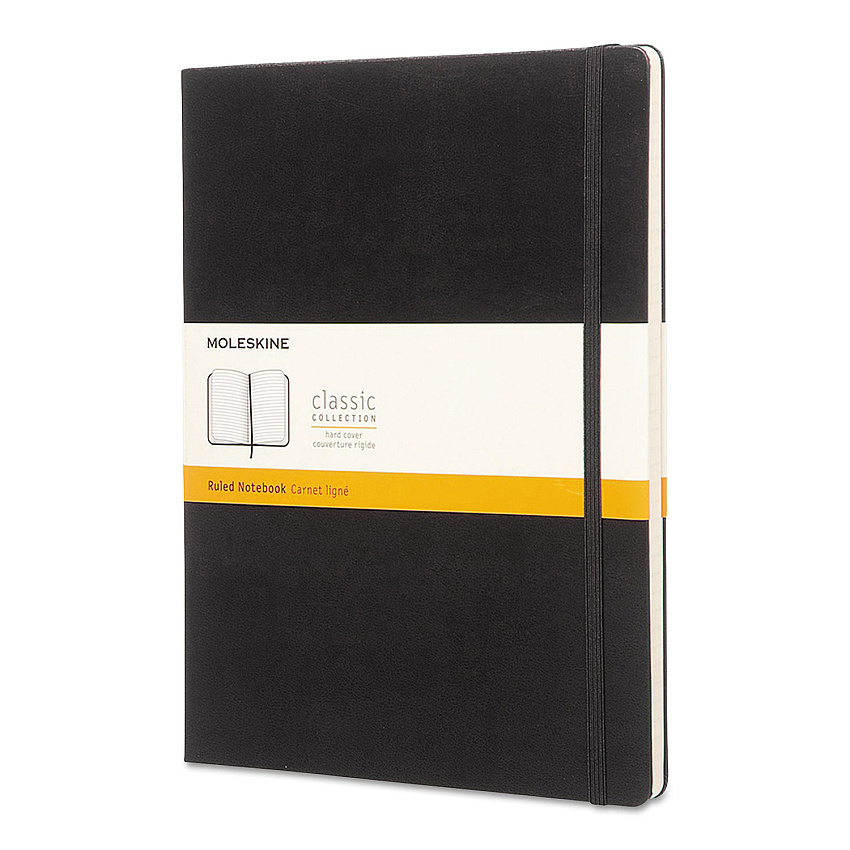 Moleskine Classic Colored Hardcover Notebook, 1-Subject, Narrow Rule, Black Cover, (192) 10 x 7.5 Sheets (HBGQP090)