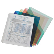 AbilityOne 7520016615817 SKILCRAFT Poly Three-Ring Slash-style File Jacket, 3-Hole Punched, Letter Size, Assorted Colors, 5/Pack