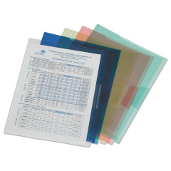 AbilityOne 7520016615819 SKILCRAFT Poly Project Translucent File Jacket, Letter Size, Assorted Colors, 5/Pack