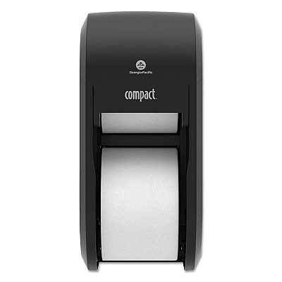 Georgia Pacific Professional Compact Vertical 2-Roll Coreless Tissue Dispenser, 14.06 x 6.69 x 8.19, Black (GPC56790A)