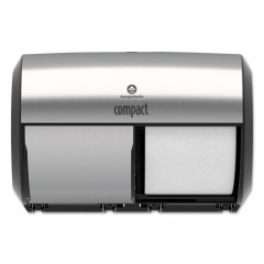 Georgia Pacific Professional Compact Coreless Side-by-Side 2-Roll Dispenser, 11 x 7.38 x 7.38, Stainless Steel (56796A)