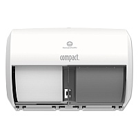Georgia Pacific Professional Compact Coreless Side-by-Side 2-Roll Tissue Dispenser, 11.31 x 7.69 x 8, White (GPC56797A)