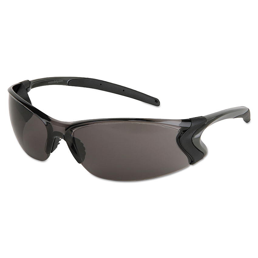 MCR Safety Backdraft Glasses, Clear Frame, Hard Coat Gray Lens (CRWBD112P)