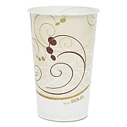 Solo Symphony Treated-Paper Cold Cups, ProPlanet Seal, 16 oz, White/Beige/Red, 50/Bag, 20 Bags/Carton (SCCRW16SYM)