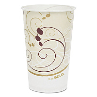 Solo Symphony Treated-Paper Cold Cups, ProPlanet Seal, 16 oz, White/Beige/Red, 50/Bag, 20 Bags/Carton (SCCRW16SYM)